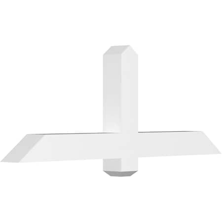 Ekena Millwork Eugene Architectural Grade PVC Gable Bracket, 48"W x 18"H x 4"D x 4"F, 9/12 Pitch GBP048X18X0404EUG00